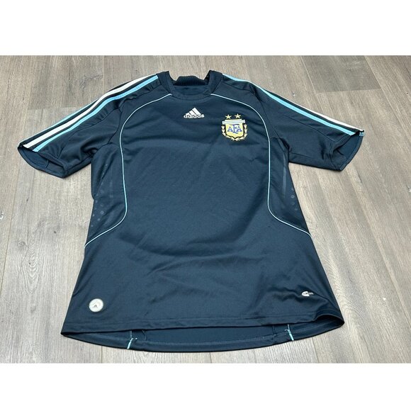 Adidas Argentina 2007/09 Navy Blue Away Soccer Football ClimaCool Jersey Size L? - Picture 1 of 11
